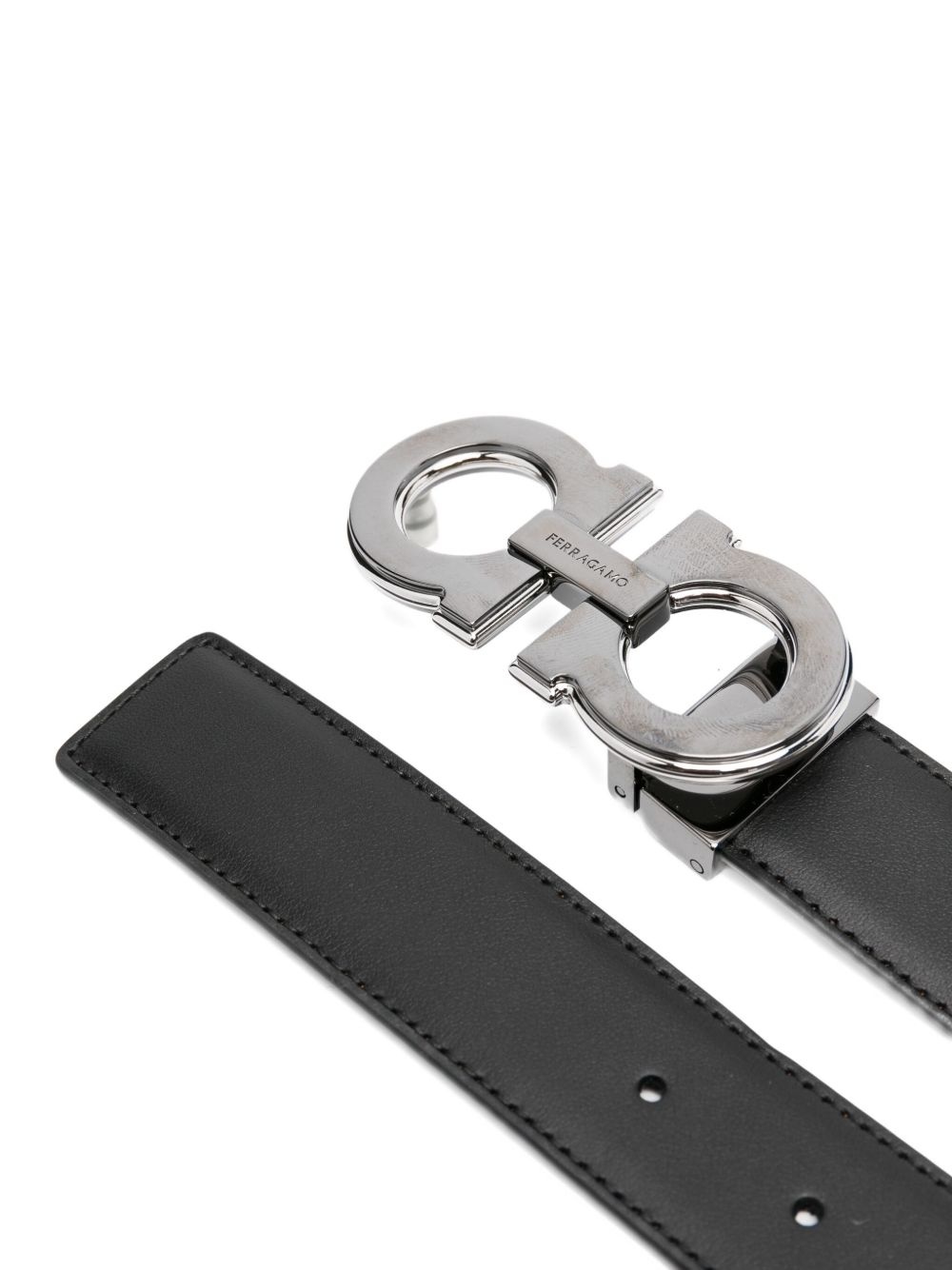 Gancini buckle leather belt - 2