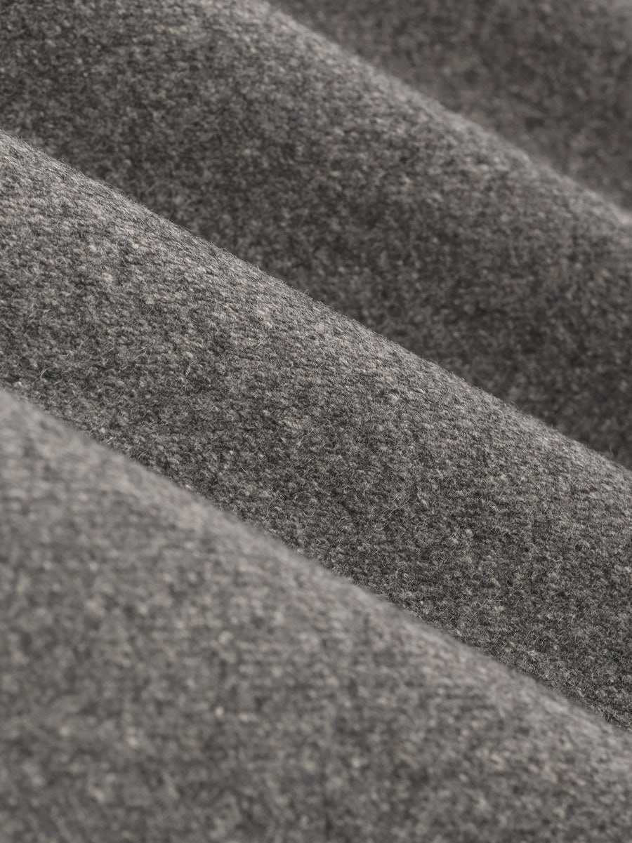 Melange Wool Stand Collar Overcoat - 4