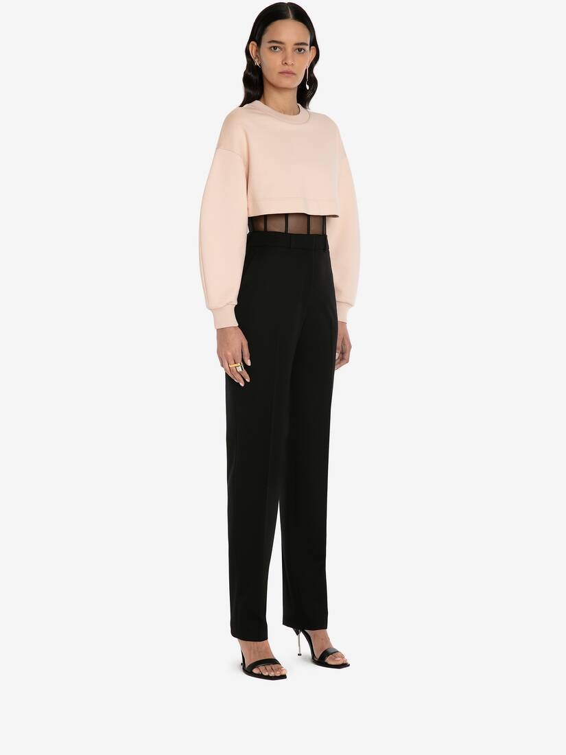 Hybrid Bustier Sweatshirt in Tea Rose - 3