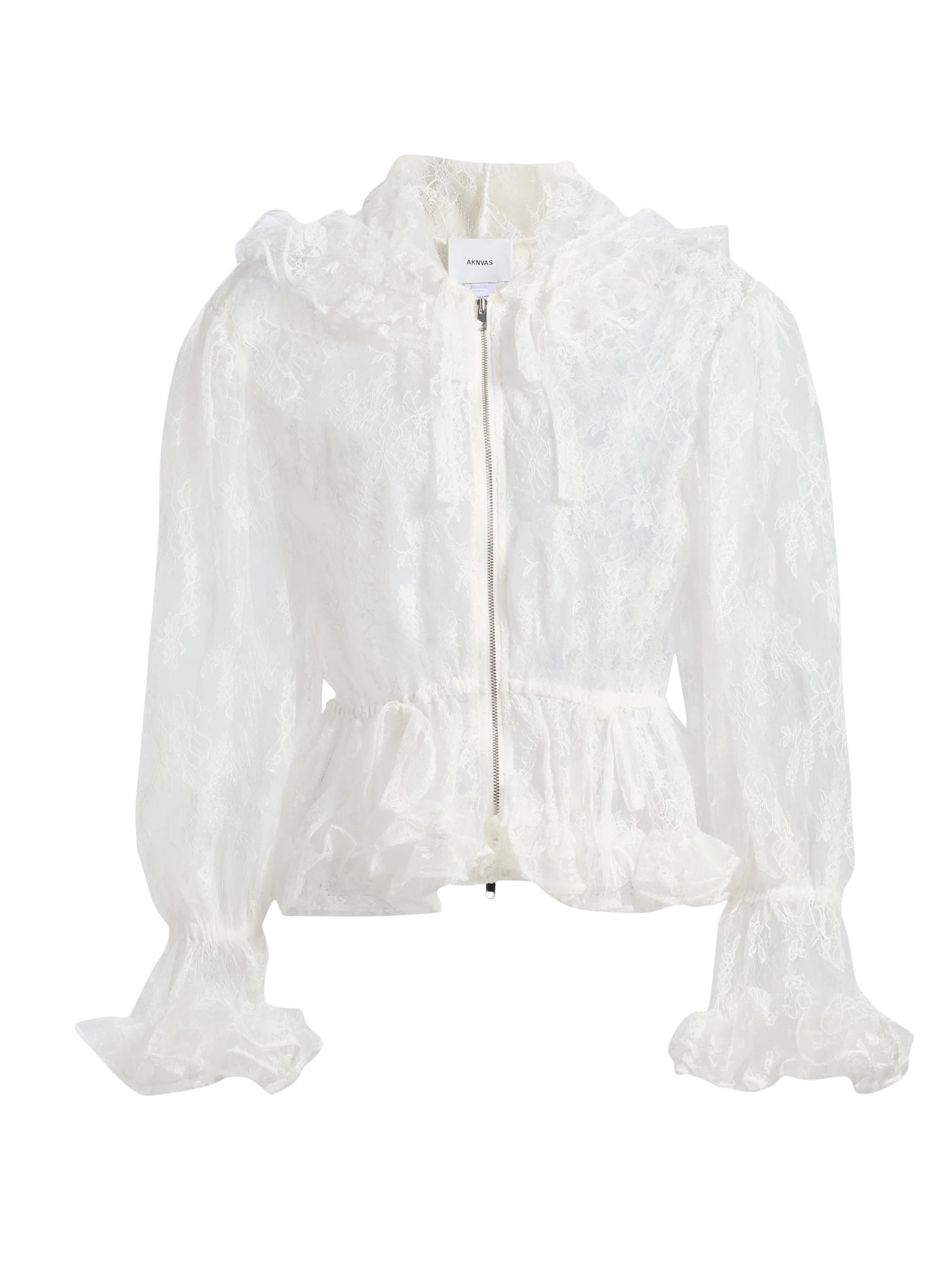 Women's Elisa Floral Lace Hooded Jacket - Ivory - 1