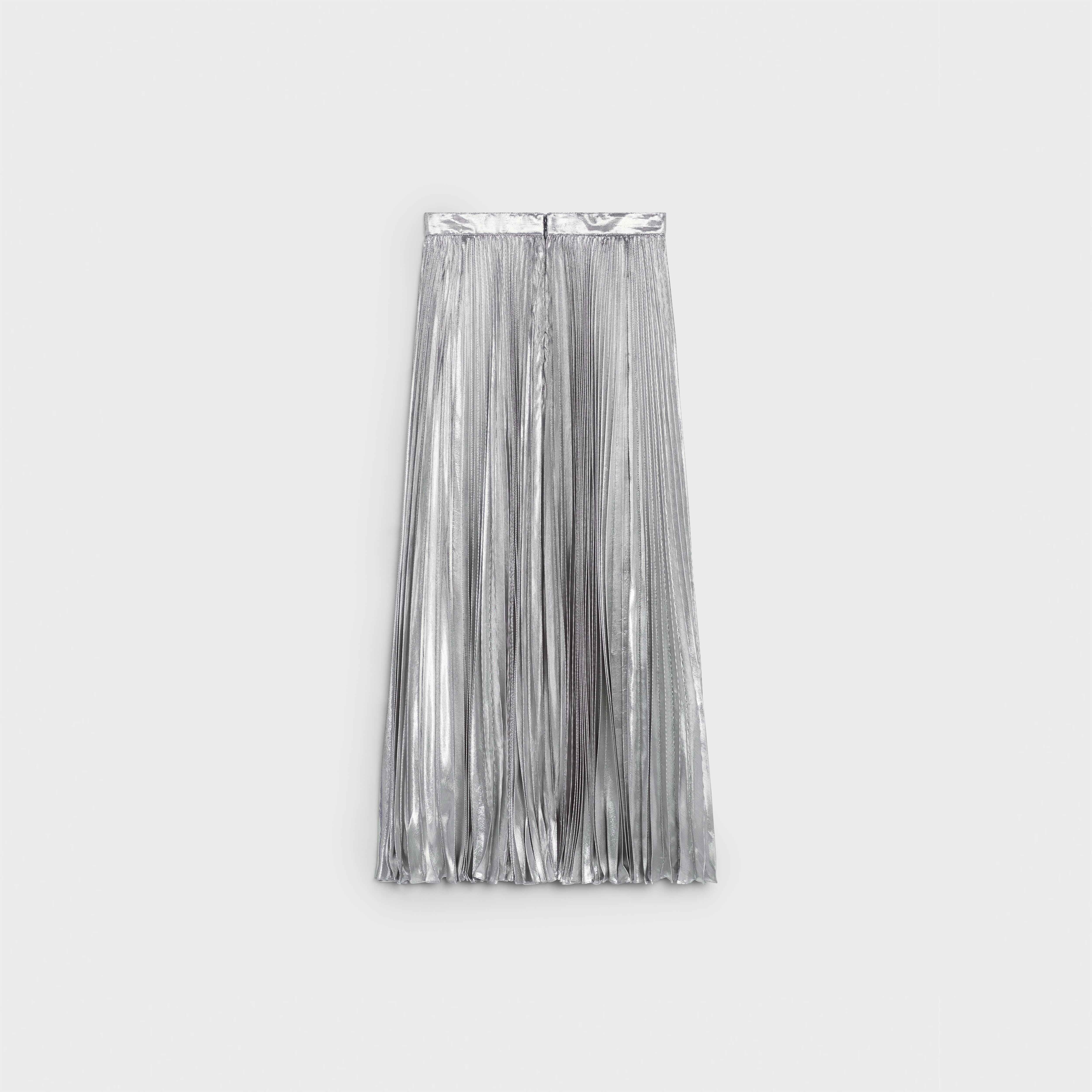 MIDI SKIRT IN PLEATED SILK AND VISCOSE - 2