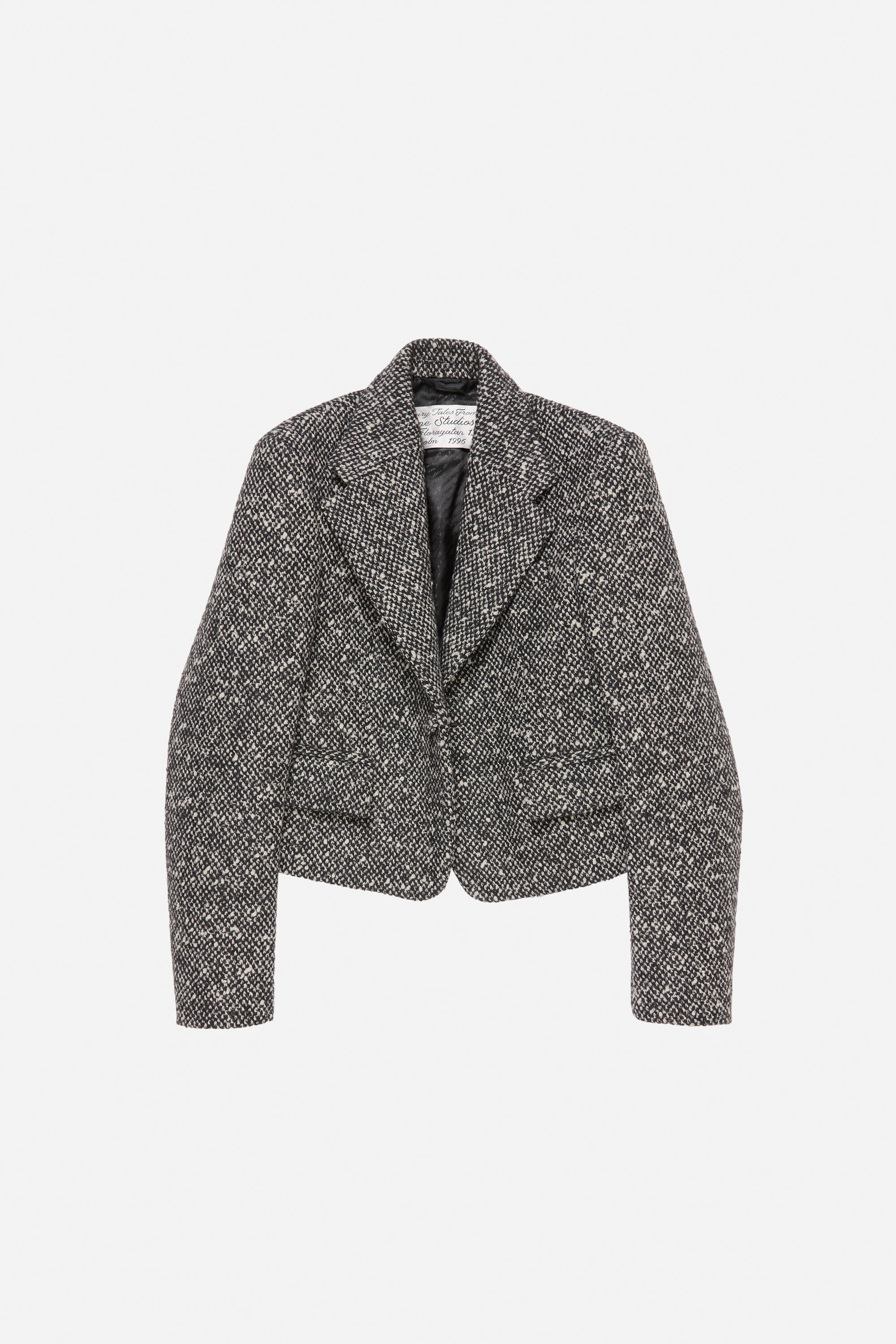 Tweed suit jacket - Regular fit - Black/white - 6