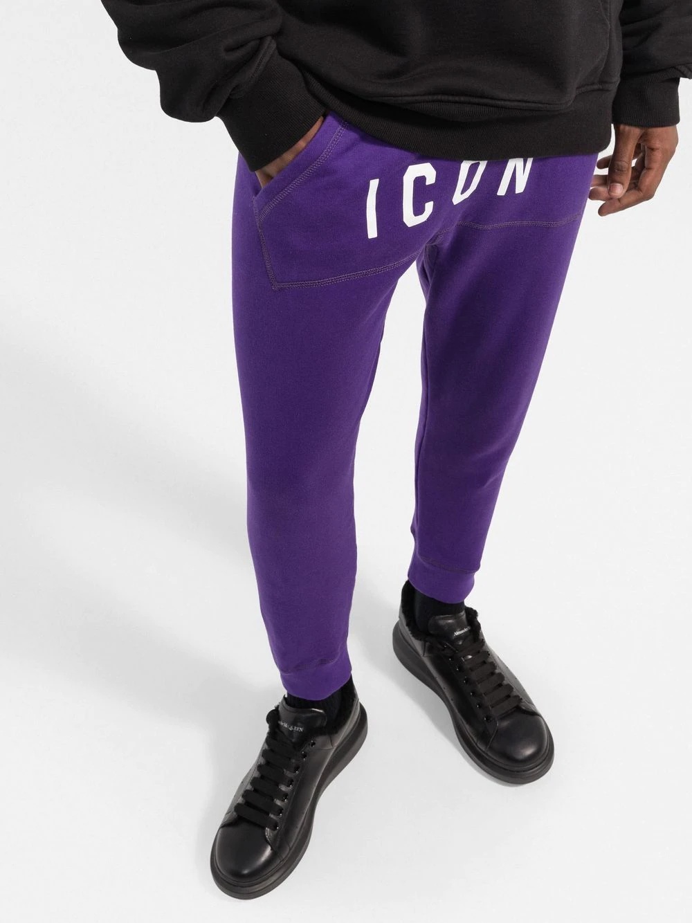 Icon-print cotton track pants - 3