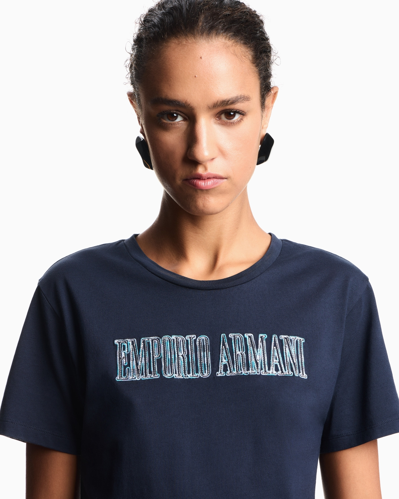 ASV ORGANIC JERSEY T-SHIRT WITH MULTICOLOURED LOGO EMBROIDERY - 5