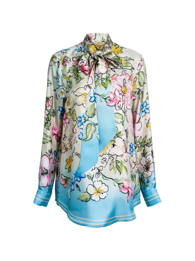 floral-print pussy-bow shirt 1