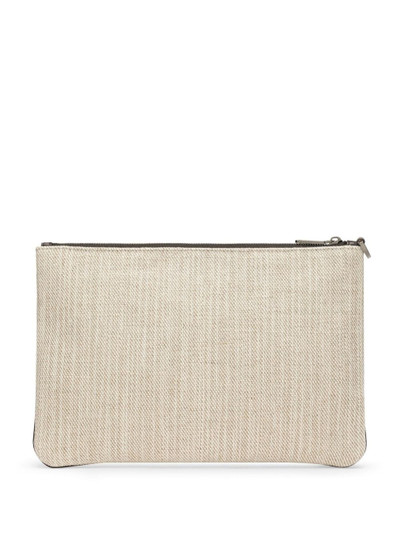 Dolce & Gabbana logo-embroidered canvas clutch bag outlook