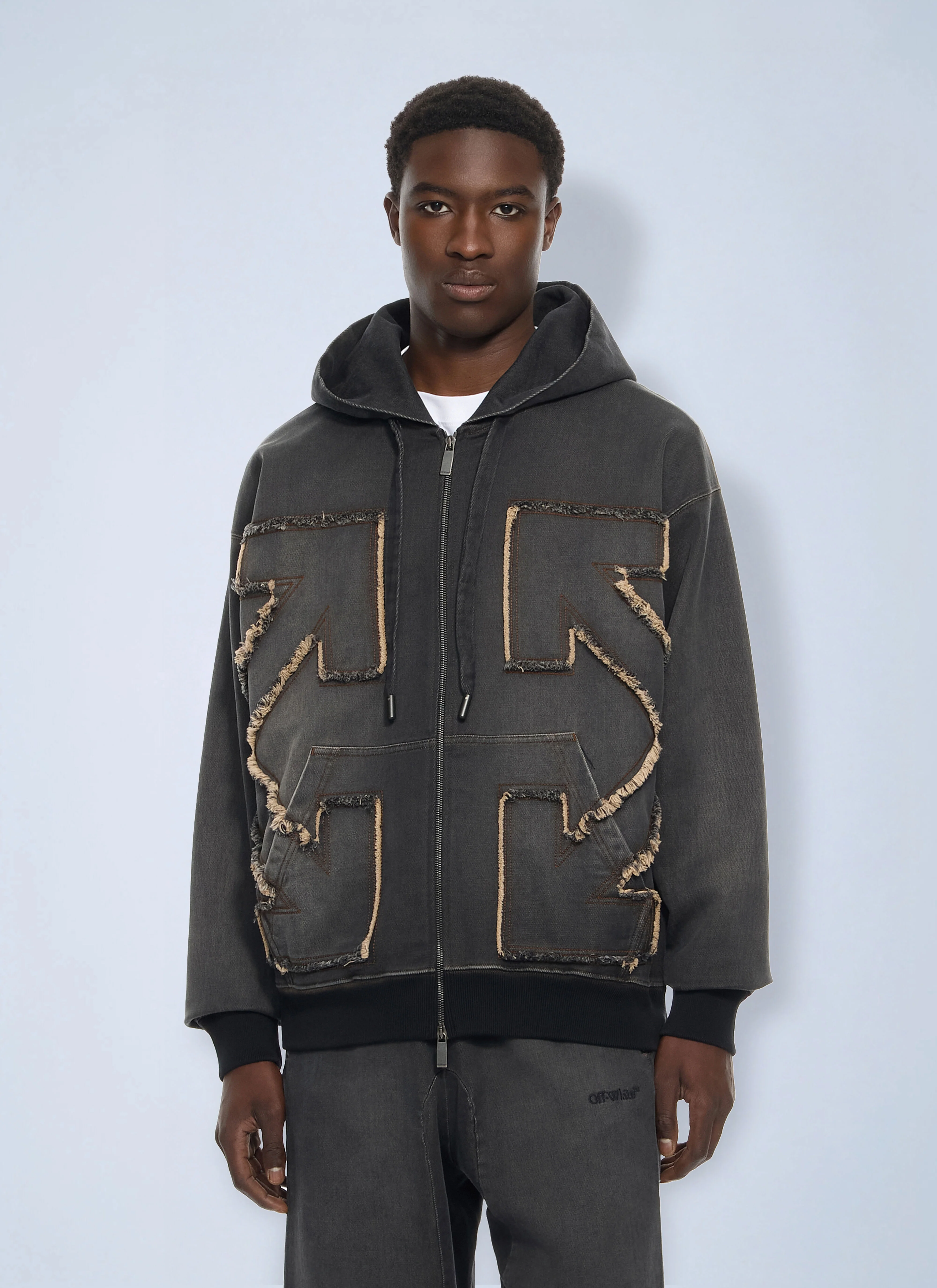 Distress Diag Slouchy Sweatpant - 1