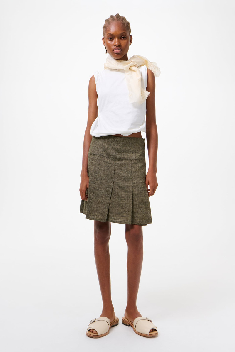 Our Legacy Girdle Skirt Deep Husk Soft Grain Weave outlook