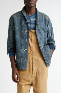 ノギ　　　　　　　　　　　　　　　　　　　　　Double RL RRL by Ralph Lauren Double RL Indigo Print Woven Overshirt