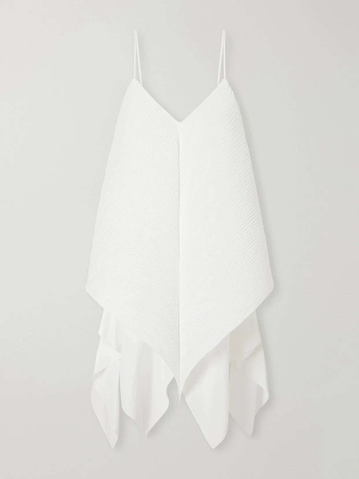 Asymmetric Pleated Crepe De Chine Cami - 1