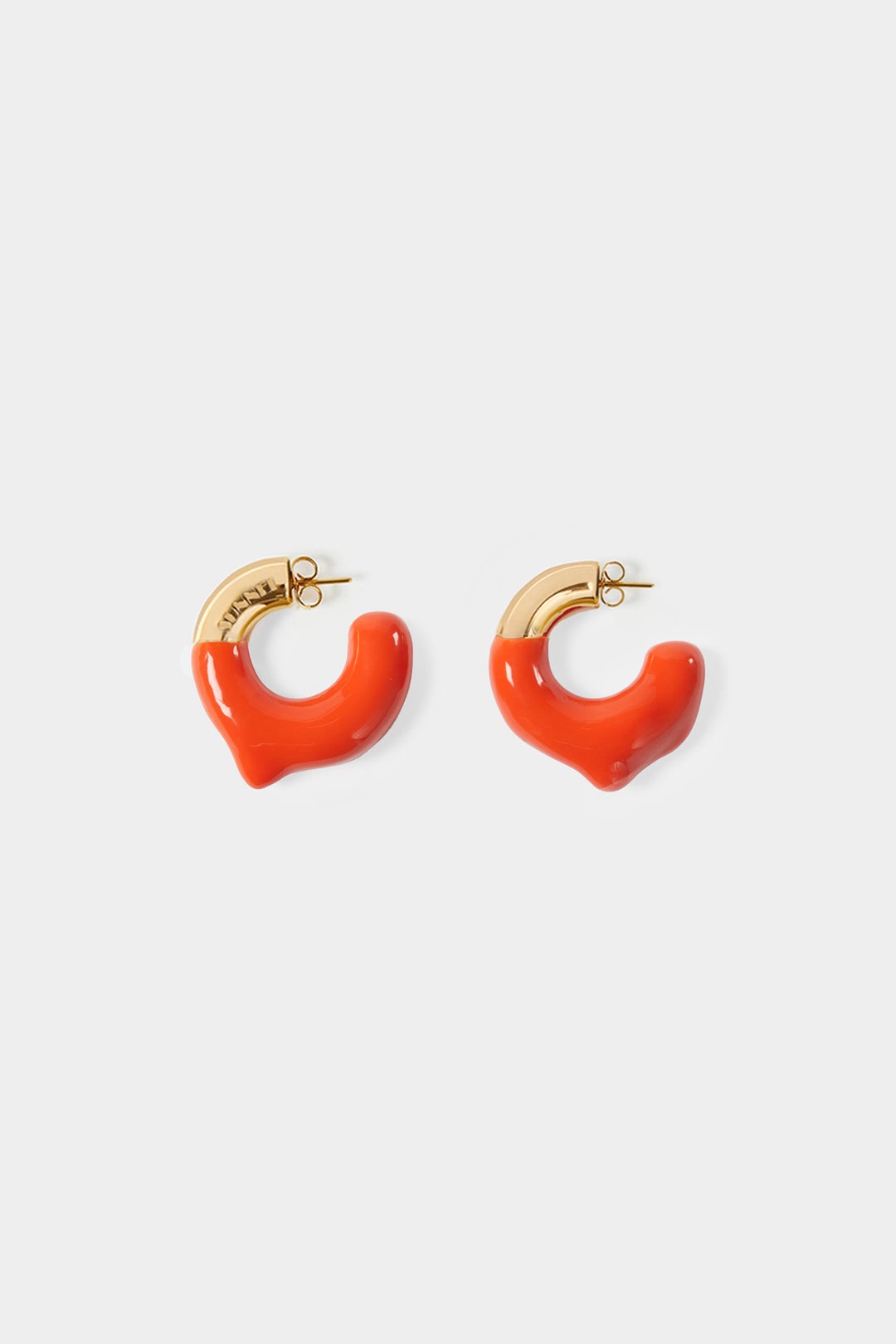 SMALL RUBBERIZED EARRINGS GOLD / orange - 1