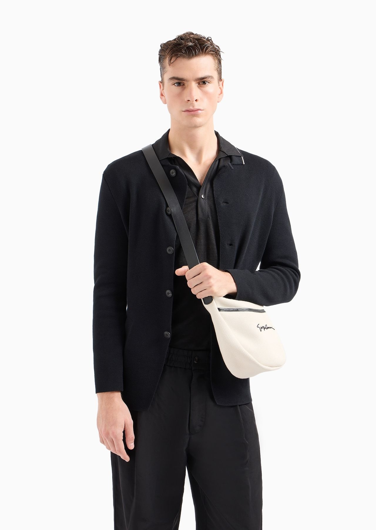 Small canvas and leather shoulder bag - 6