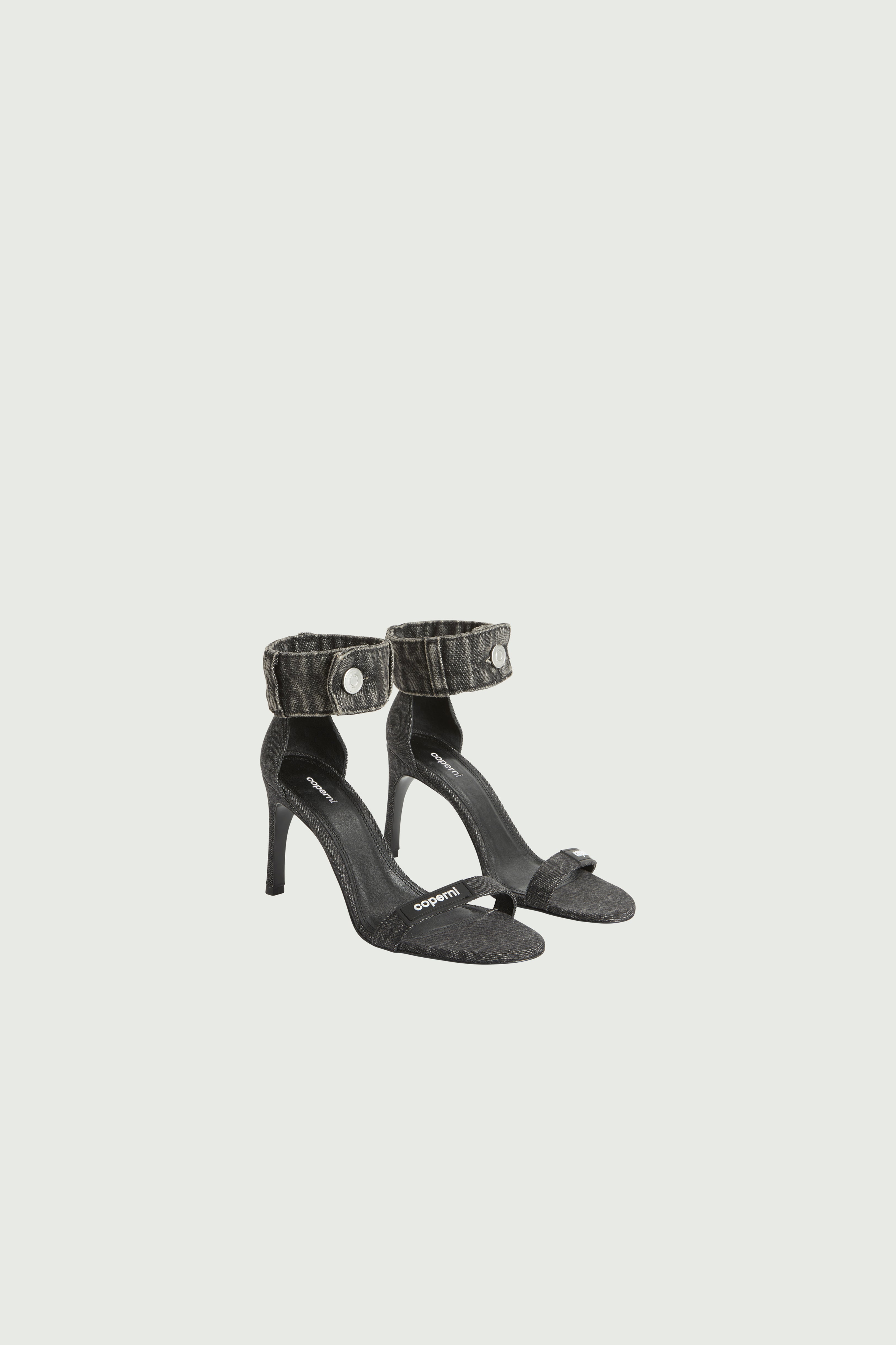 Denim Waistband Strap Logo Sandals - 3