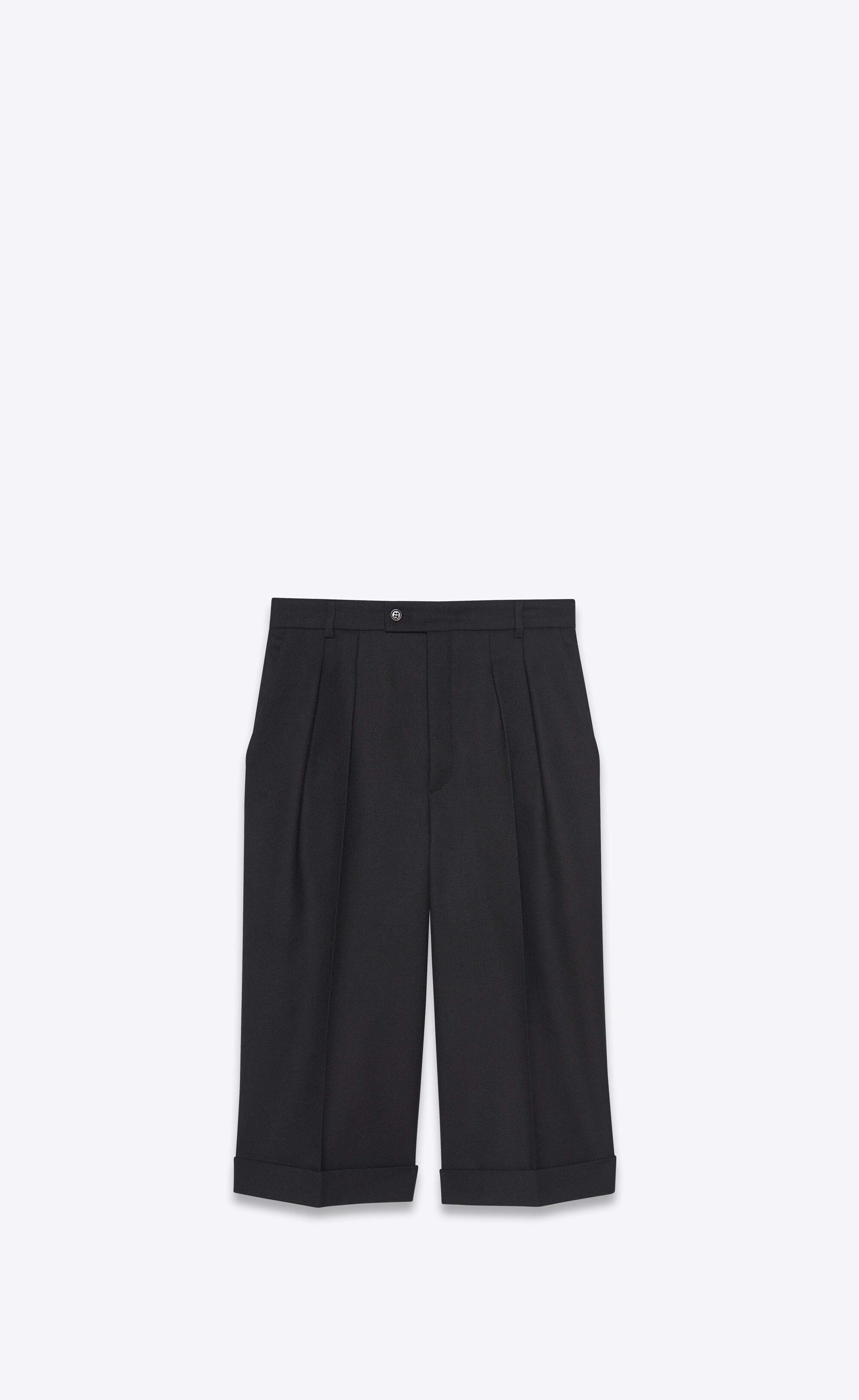 tailored bermuda shorts in wool gabardine - 1