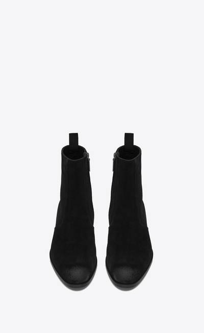 SAINT LAURENT wyatt zippered boots in suede outlook