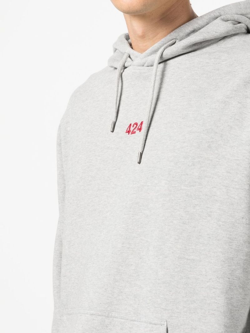 logo-embroidered drawstring hoodie - 5