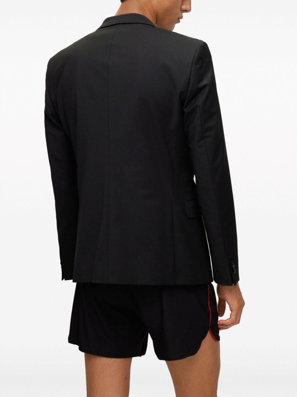 logo-patch notched-lapels blazer - 4