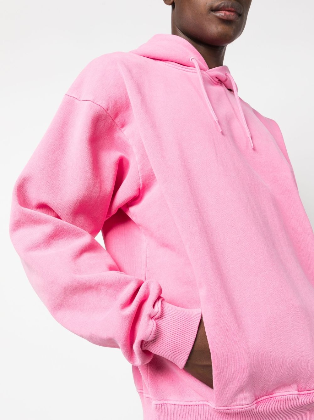 logo-print cotton hoodie - 5