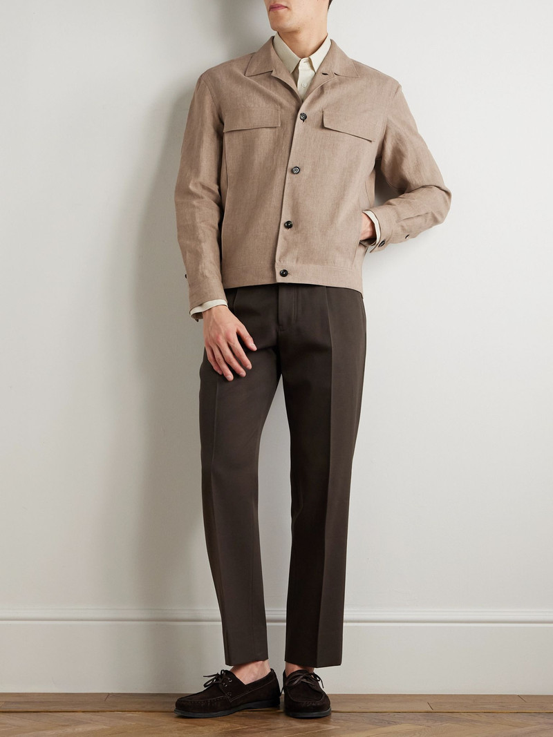 ZEGNA Linen Overshirt Beige outlook