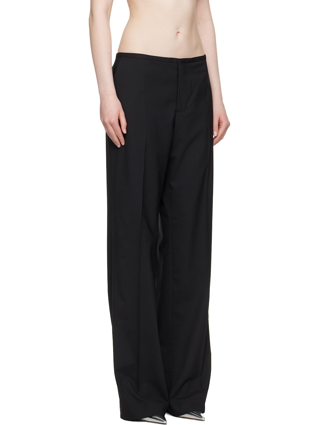 Black '032c Office Attire' Loose Cut Suit Trousers - 2