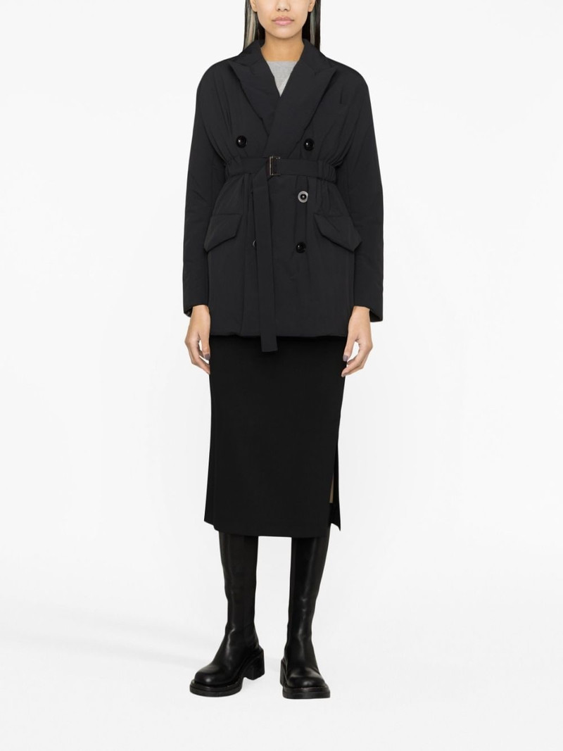 sacai belted double-breasted blazer outlook
