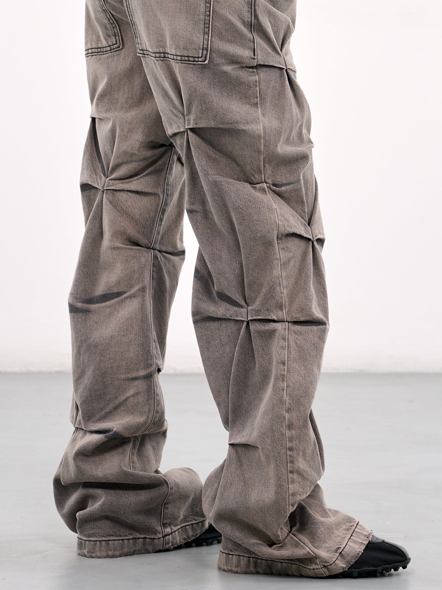 Gathered Wrinkle Denim Jeans - 5