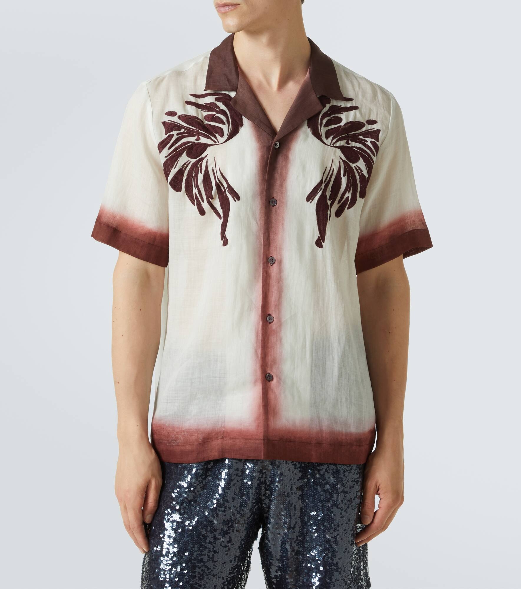 Embroidered bowling shirt - 3