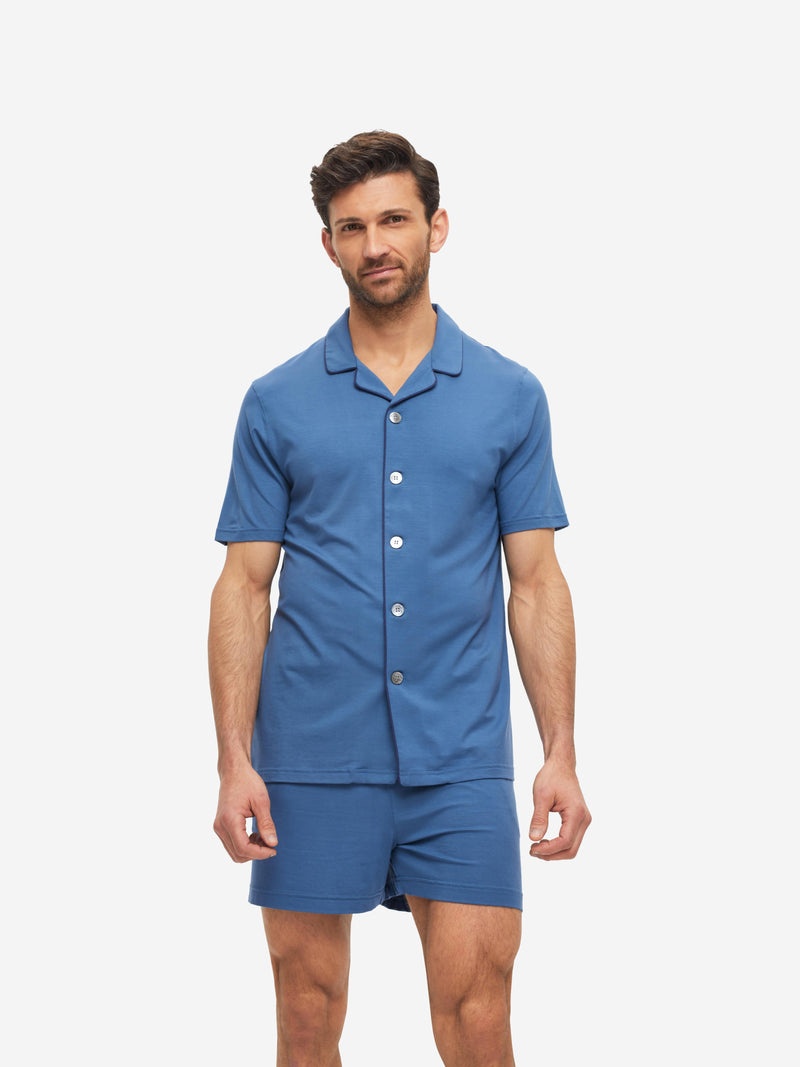 Men's Short Pyjamas Basel Micro Modal Stretch Storm Blue - 2
