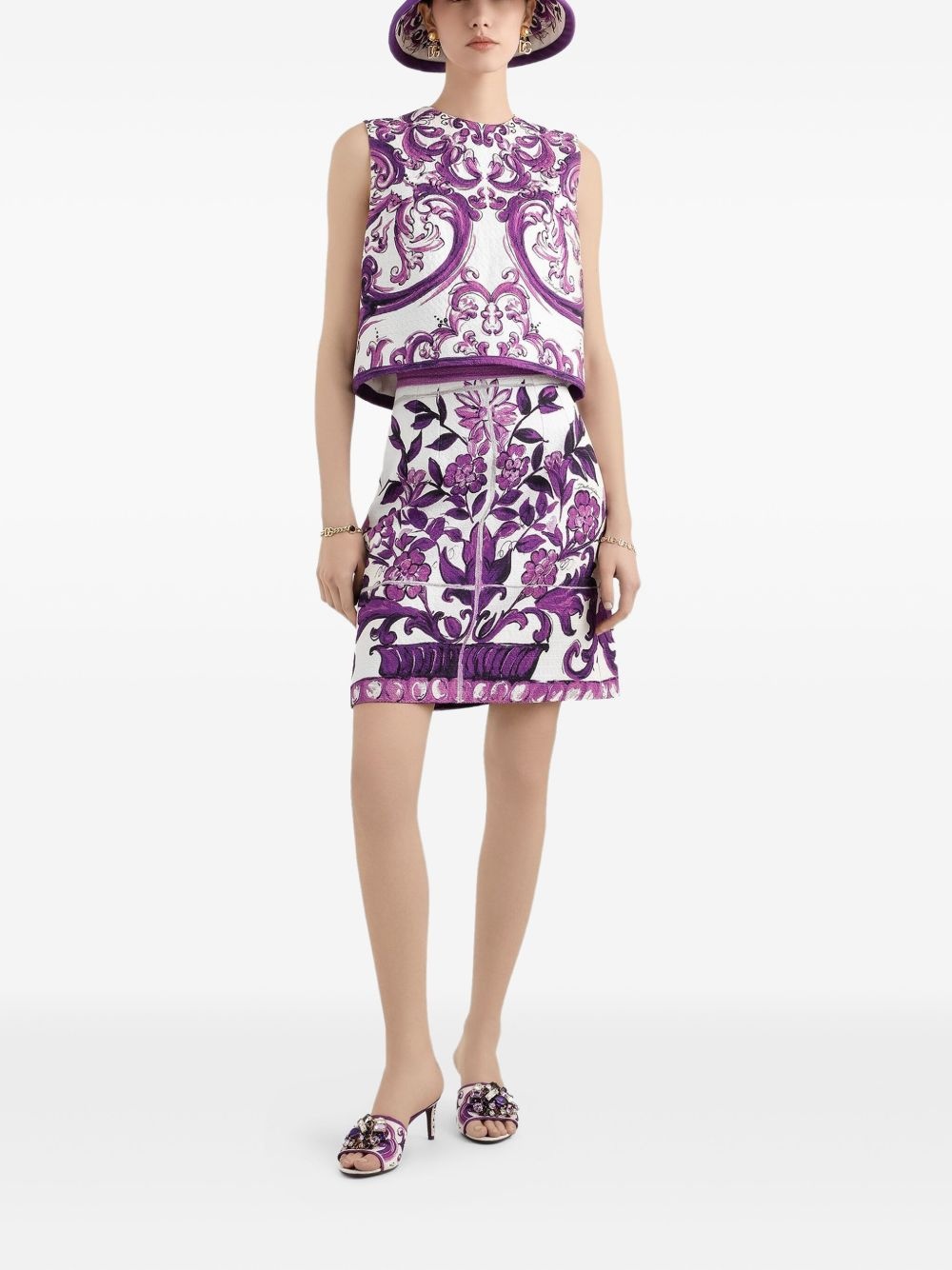 Majolica-print skirt - 2