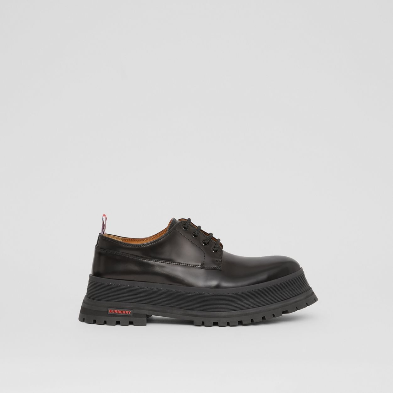 Logo Detail Leather Derby Shoes - 1