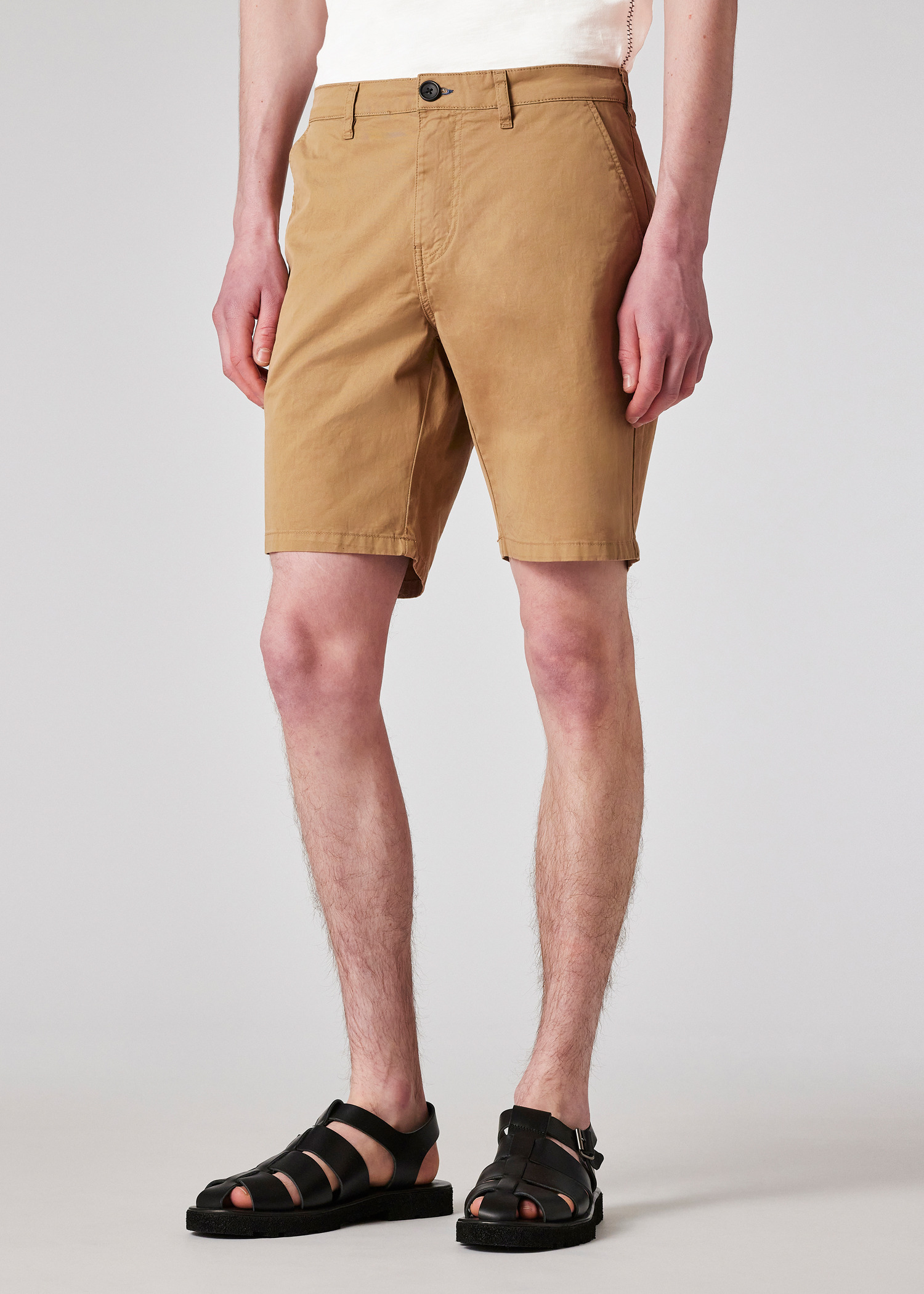 Tan Organic Cotton-Stretch Shorts - 3