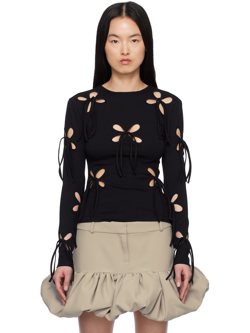 Black Petal Long Sleeve T-shirt 1