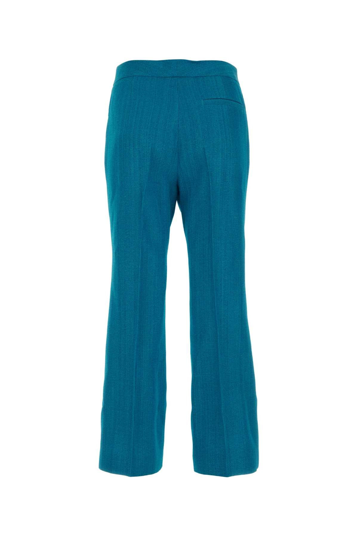 Jil Sander Women Petrol Blue Viscose Blend Pant - 2