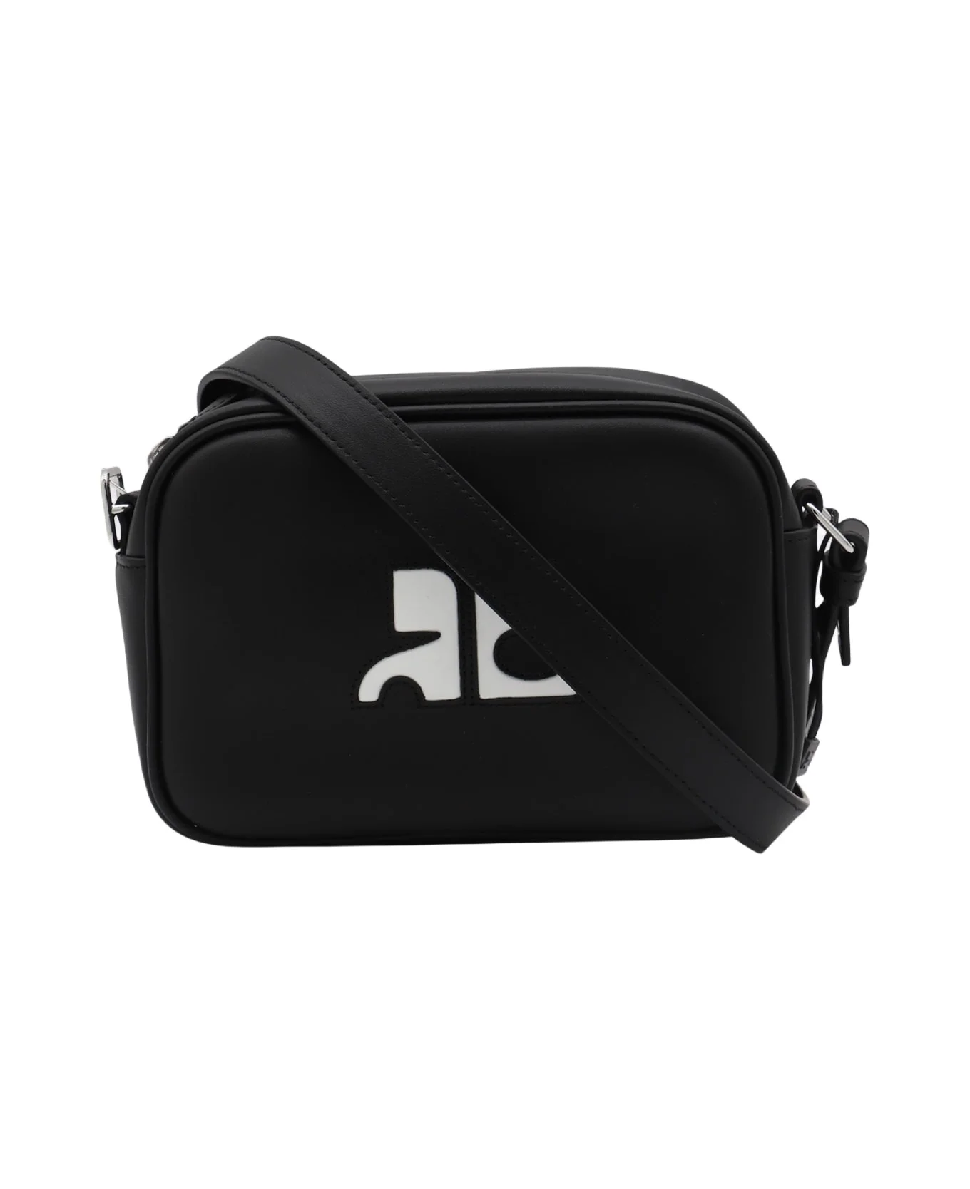 Black Leather Top Handle Bag - 1