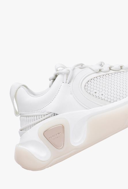 White gummy leather and mesh B-Runner sneakers - 7
