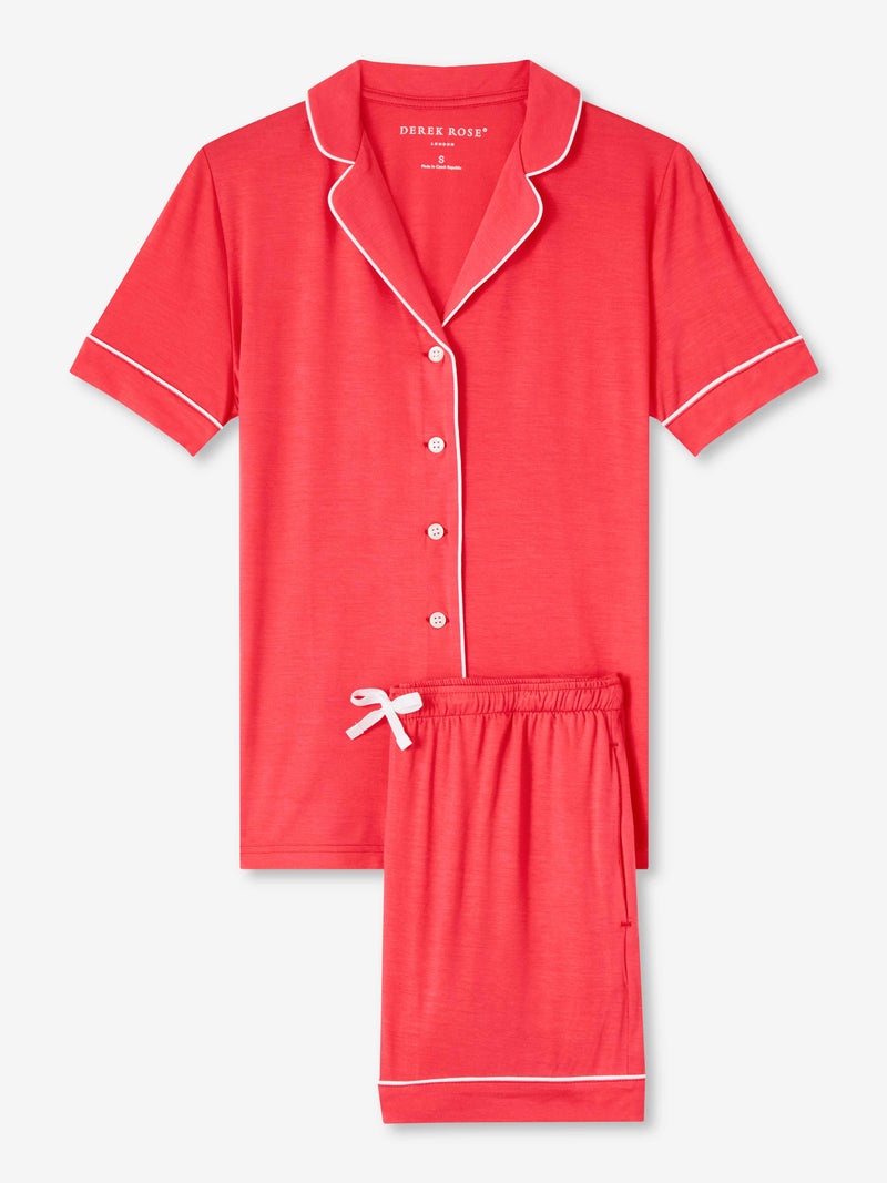 Women's Short Pyjamas Lara Micro Modal Stretch Watermelon Pink - 1