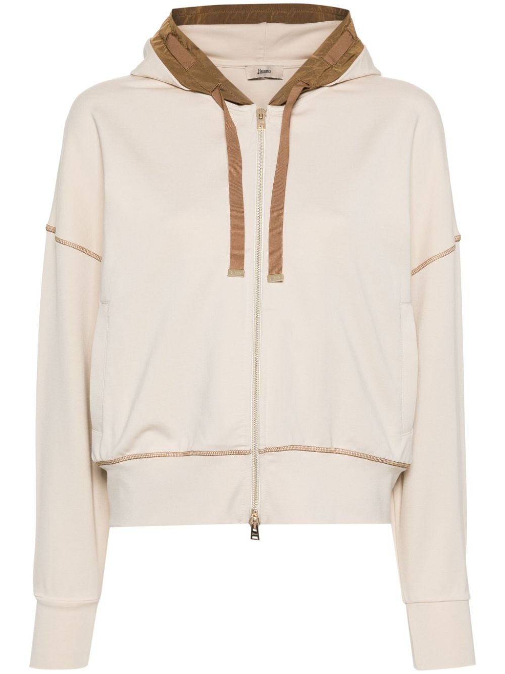 drop-shoulder zipped hoodie - 1