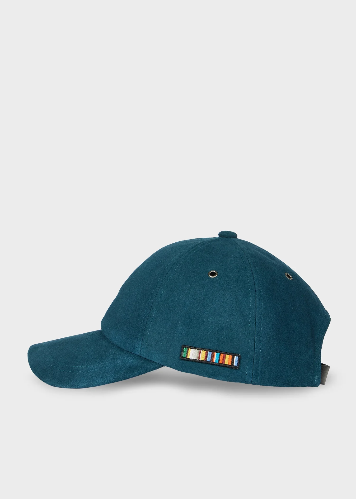 Dark Blue 'Signature Stripe' Trim Suede Baseball Cap - 1