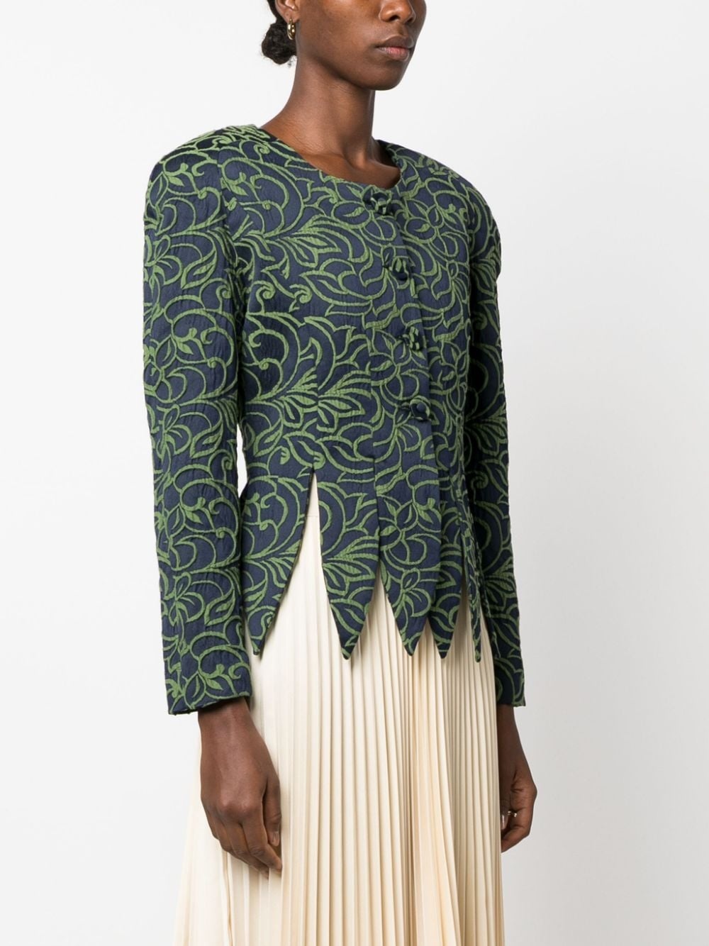 Wade floral-jacquard satin jacket - 3