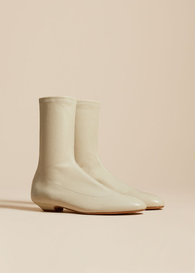KHAITE The Apollo Ankle Boot in Off-White Leather outlook