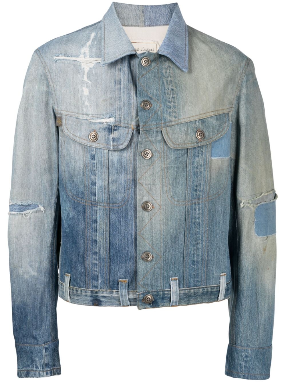 distressed-effect denim jacket - 1