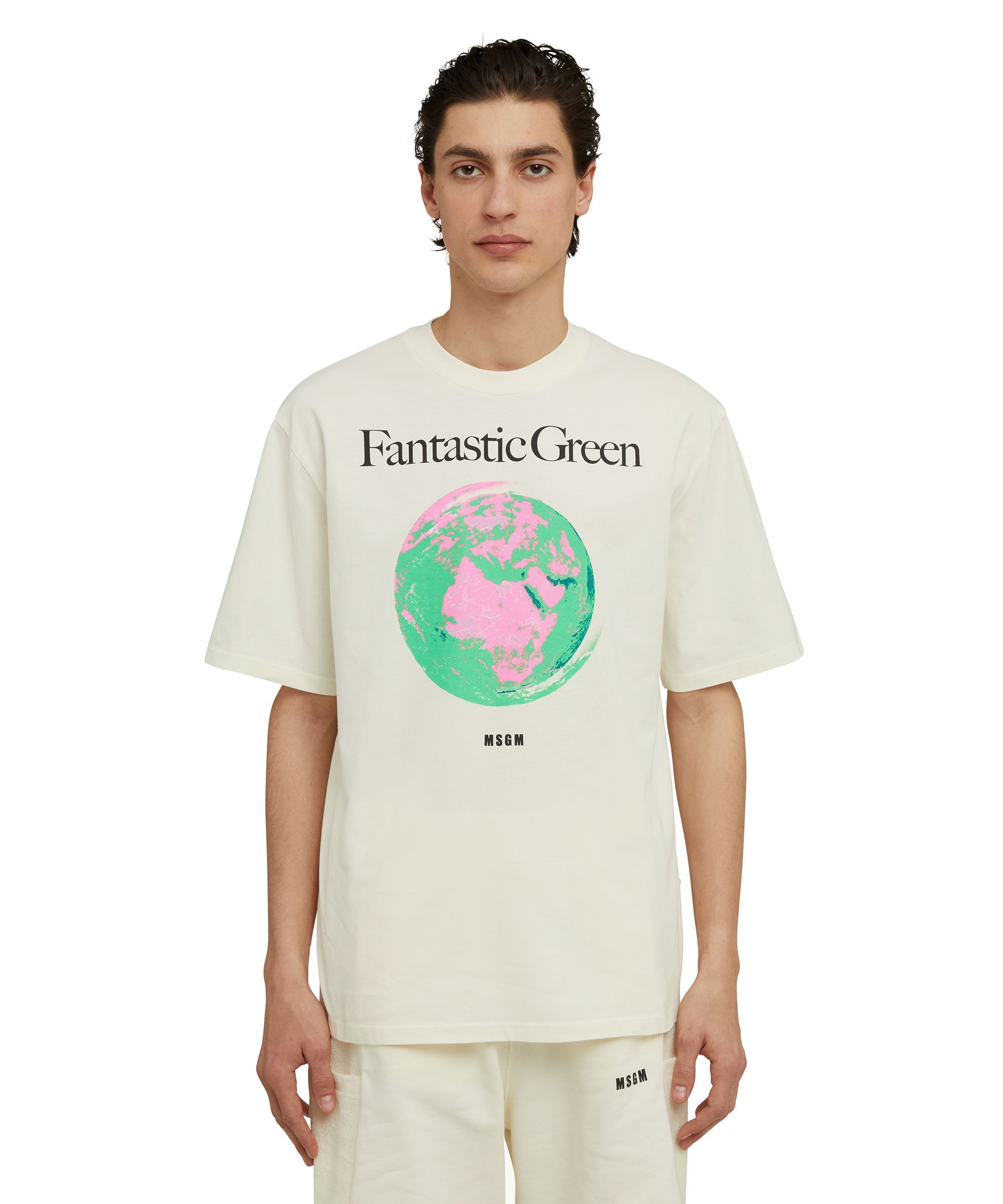 Organic cotton crewneck t-shirt from the MSGM Fantastic Green Capsule - 3