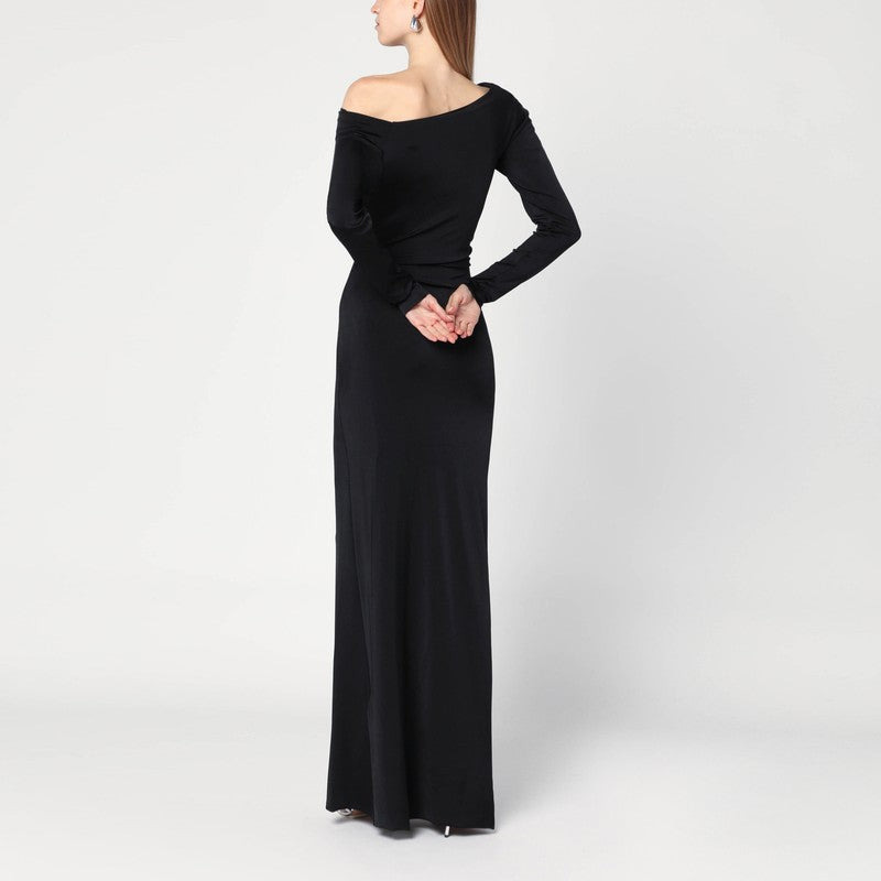 Victoria Beckham Long Black Dress In Viscose Jersey Women - 2