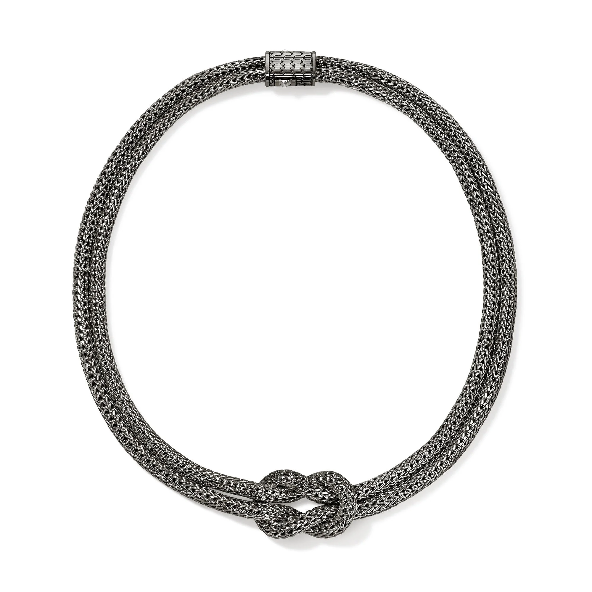 Love Knot Necklace, Dark Silver, 10MM - 1