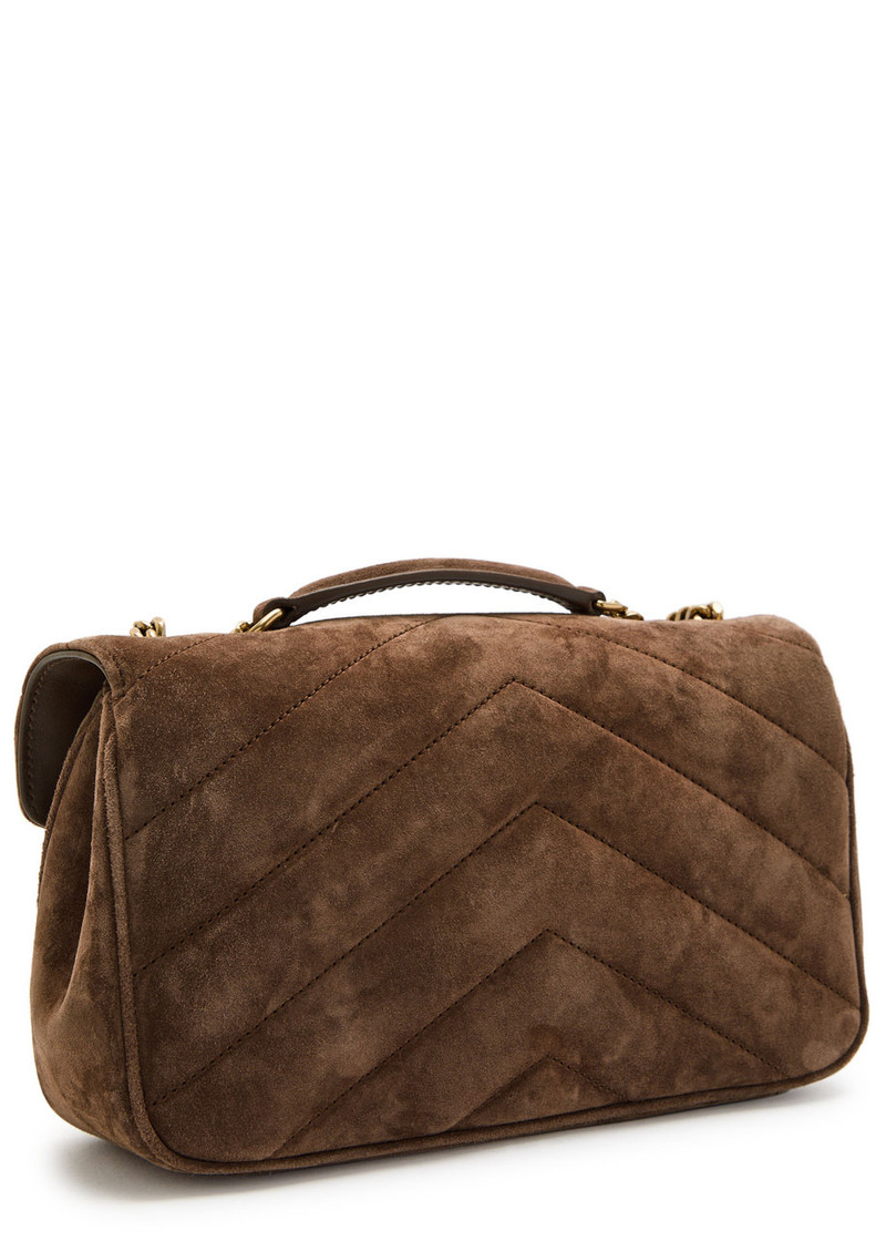 SAINT LAURENT Saint Laurent Loulou Small Quilted Suede Shoulder bag outlook