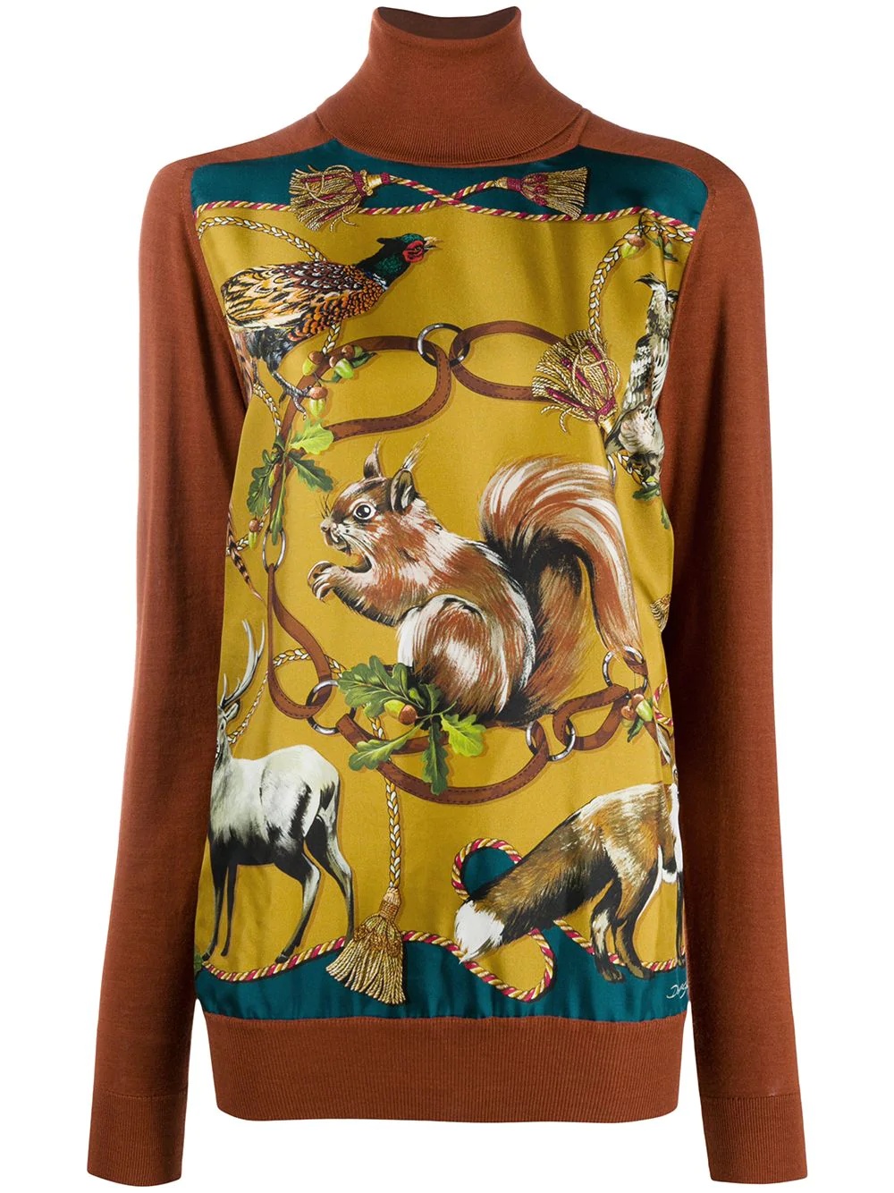 forest-print high-neck jumper - 1