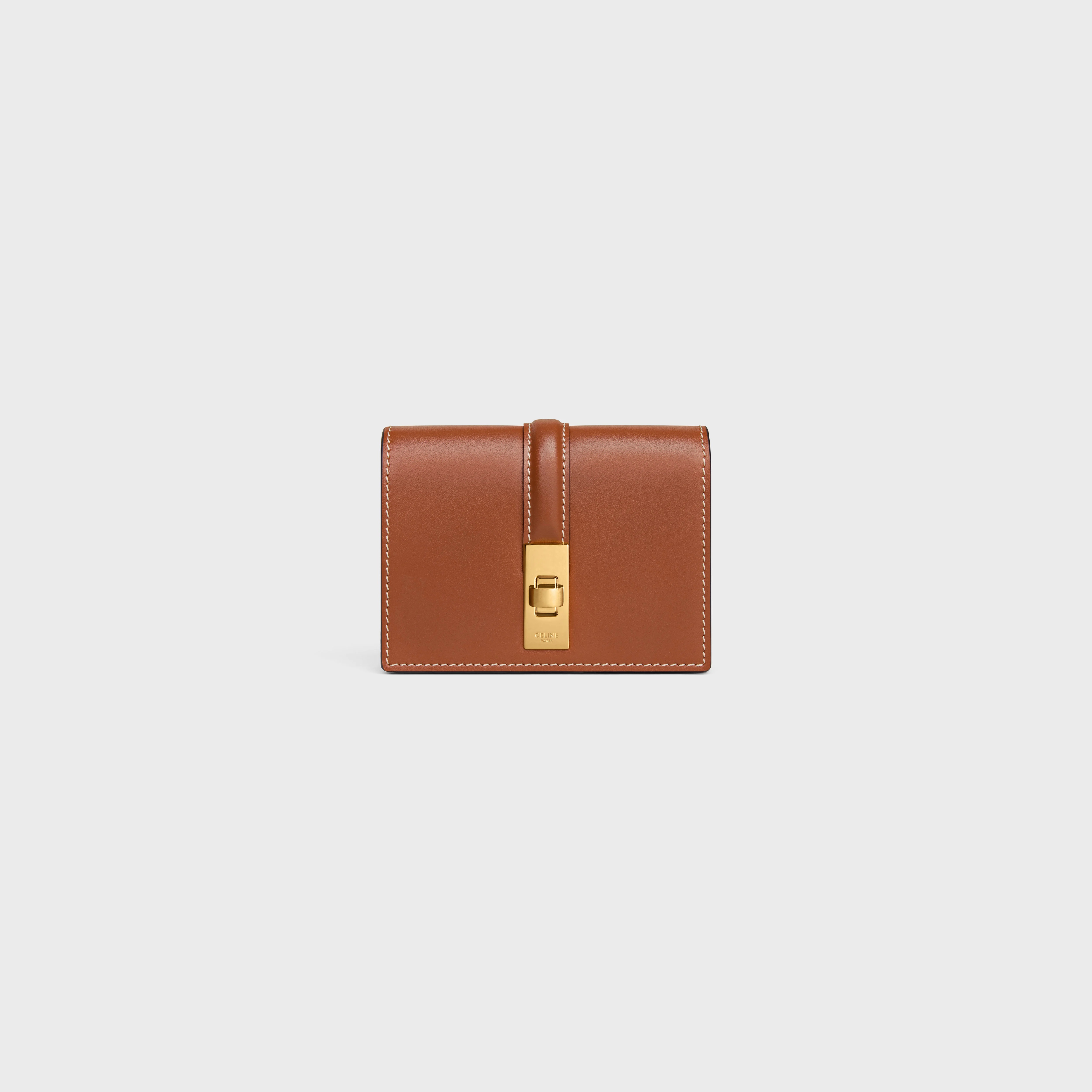 【CELINE】直営/正規店 16 CARD HOLDER FLAP SHINY CALFSKIN CELINE 16 CARD HOLDER WITH FLAP in SHINY CALFSKIN | REVERSIBLE
