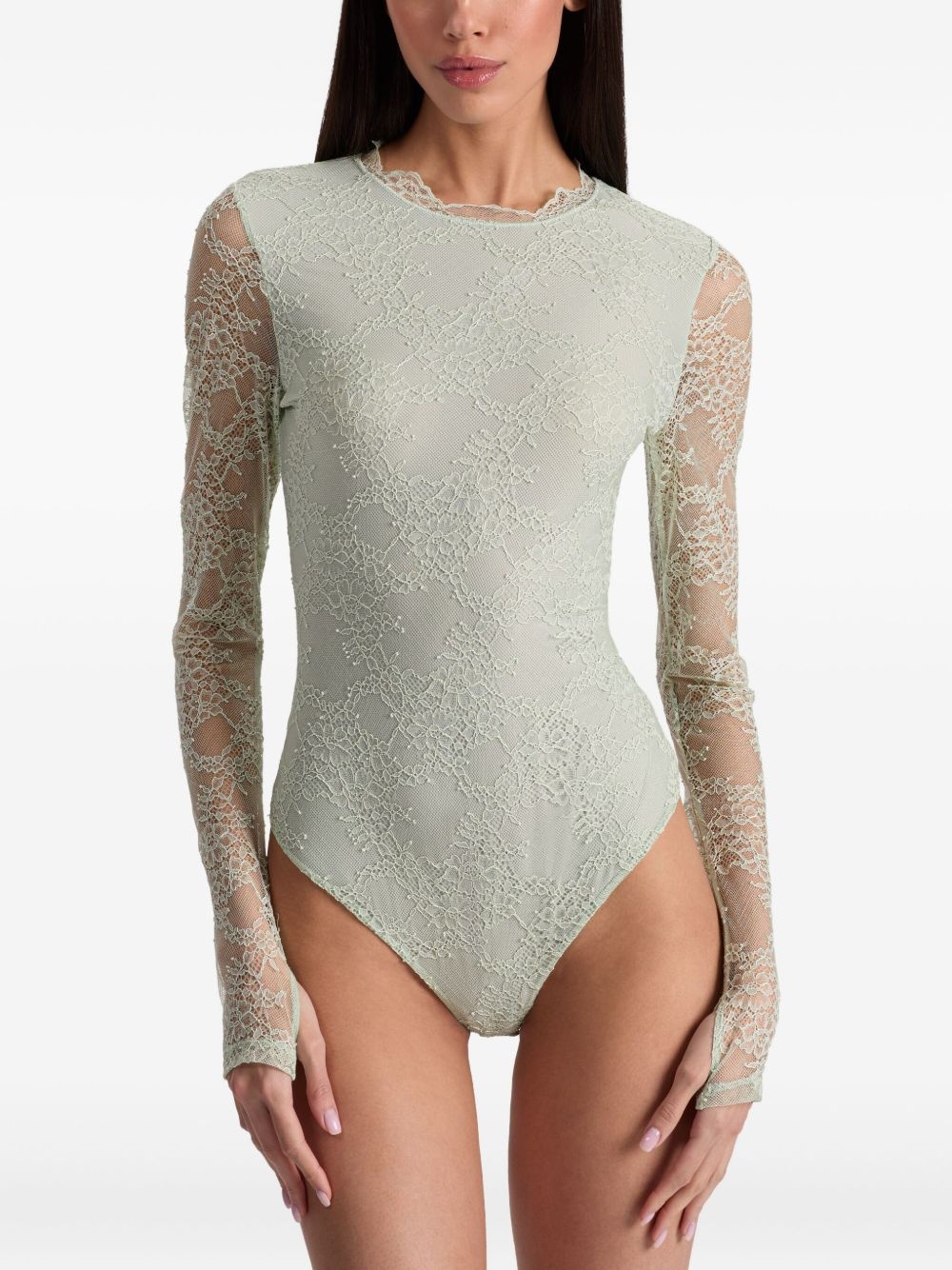 lace ruffled bodysuit - 4