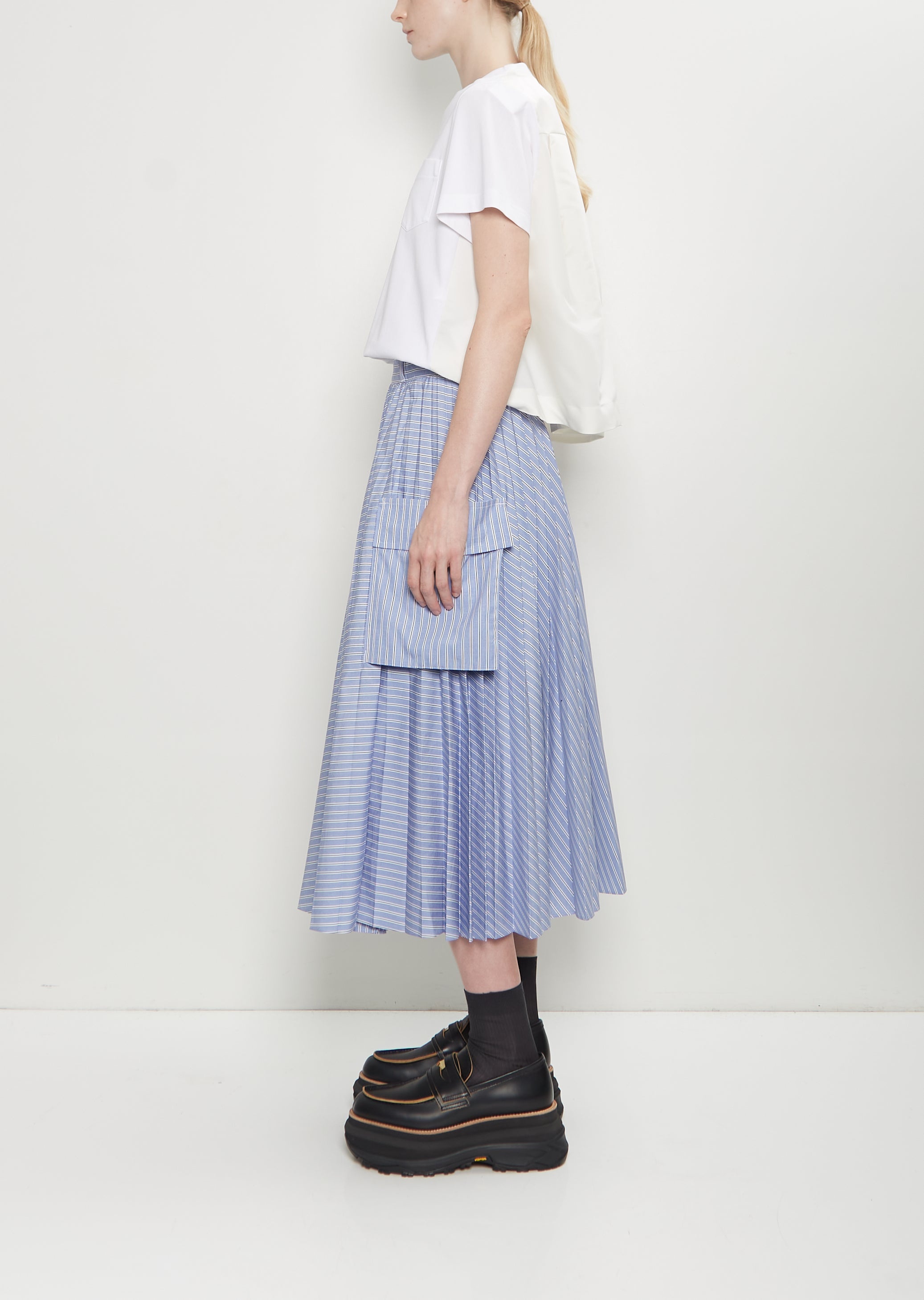 Cotton Poplin Pleated Skirt - 2