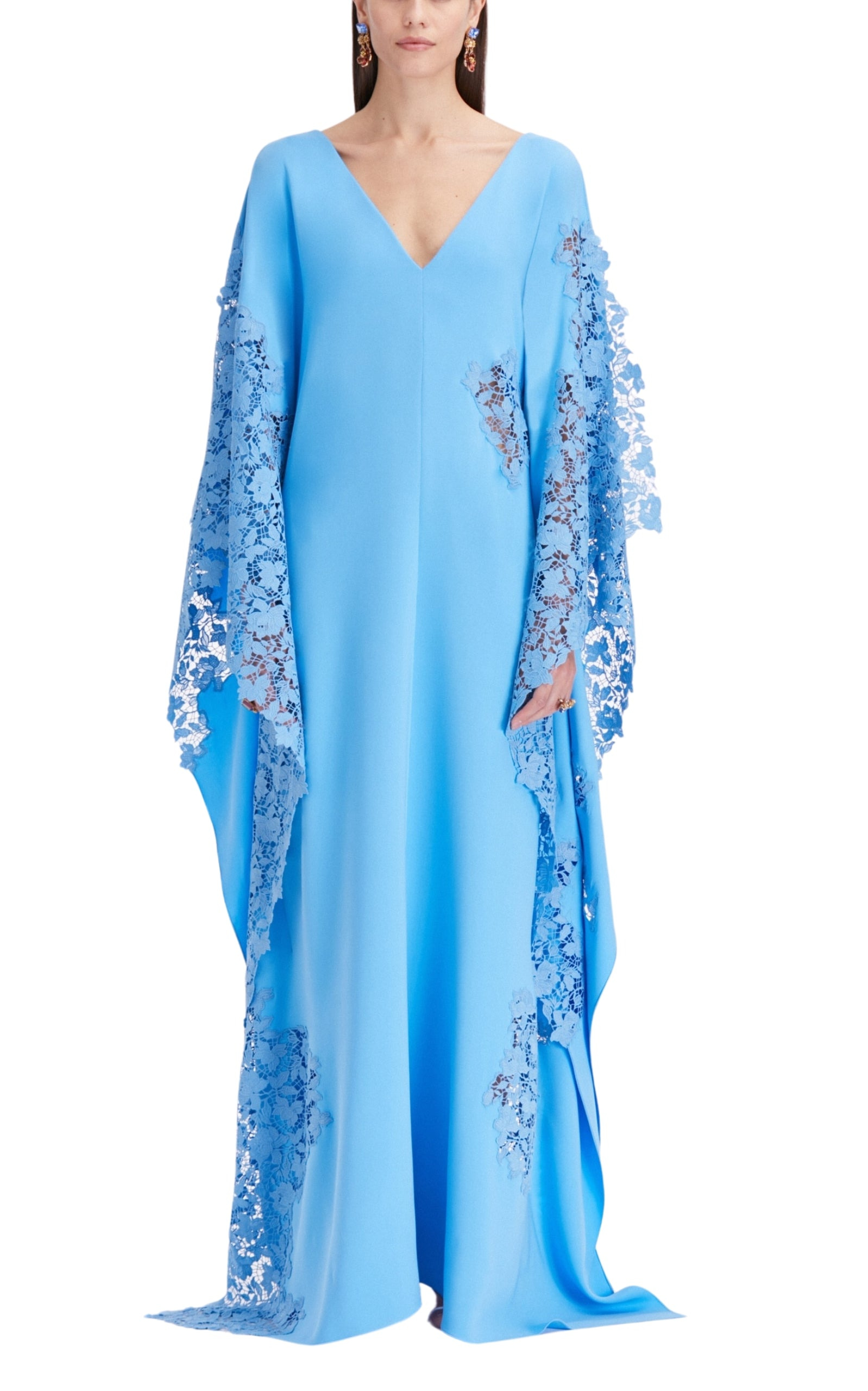 Gardenia-Lace Silk-Georgette Caftan Gown - 3